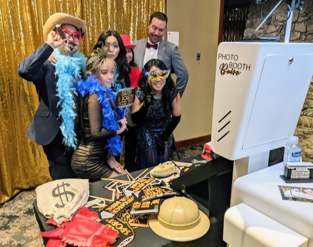 Guests at event taking a photo with Boise Photo Booth